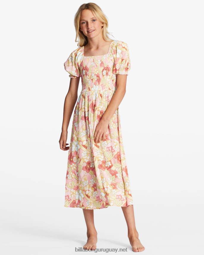 vestido midi primavera 4-16 chicas guiño rosa DR68442799 Billabong