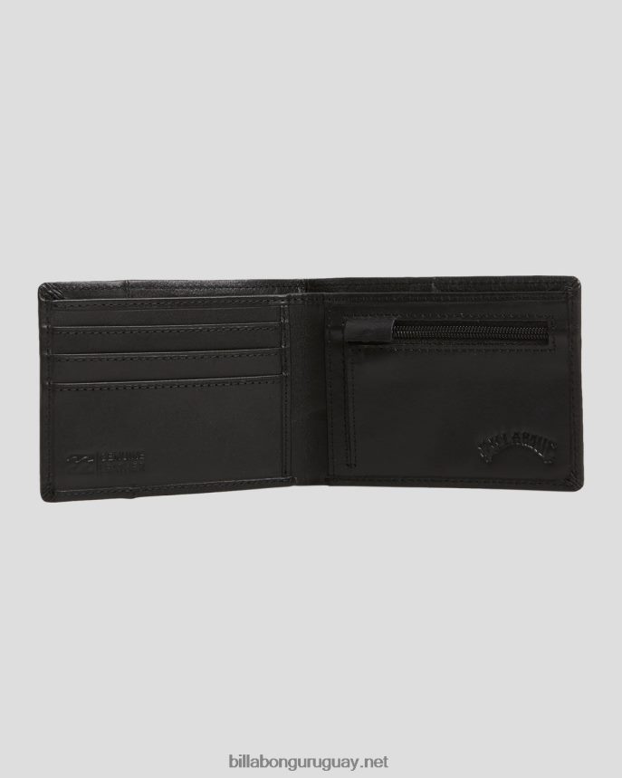 cartera de dos pliegues slim Downtown hombres grano negro DR6844841 Billabong