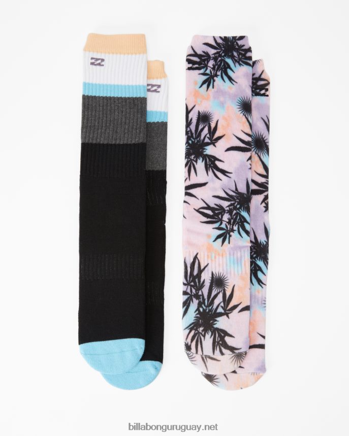 Pack de 2 pares de calcetines tie-dye hombres multi DR6844738 Billabong