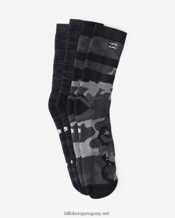 paquete de 2 pares de calcetines de camuflaje hombres negro DR6844743 Billabong
