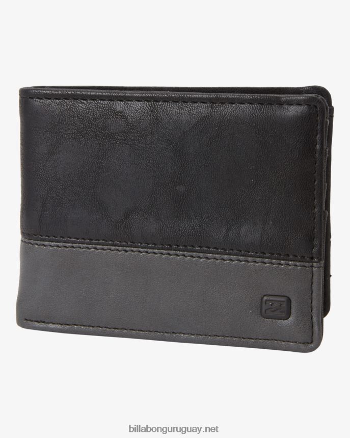 cartera de dos pliegues de piel sintética hombres carbón negro DR6844815 Billabong