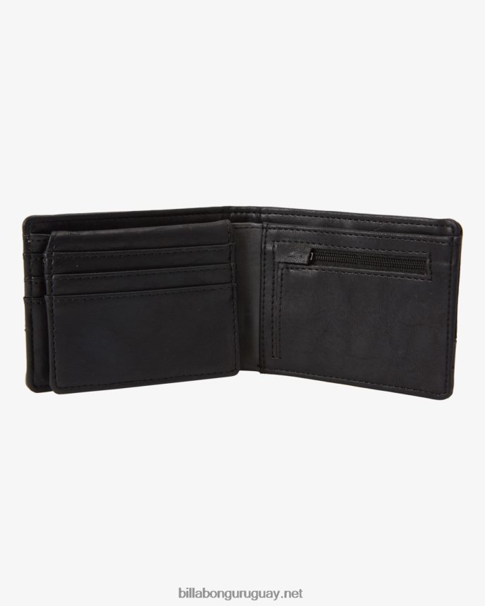cartera de dos pliegues de piel sintética hombres carbón negro DR6844815 Billabong