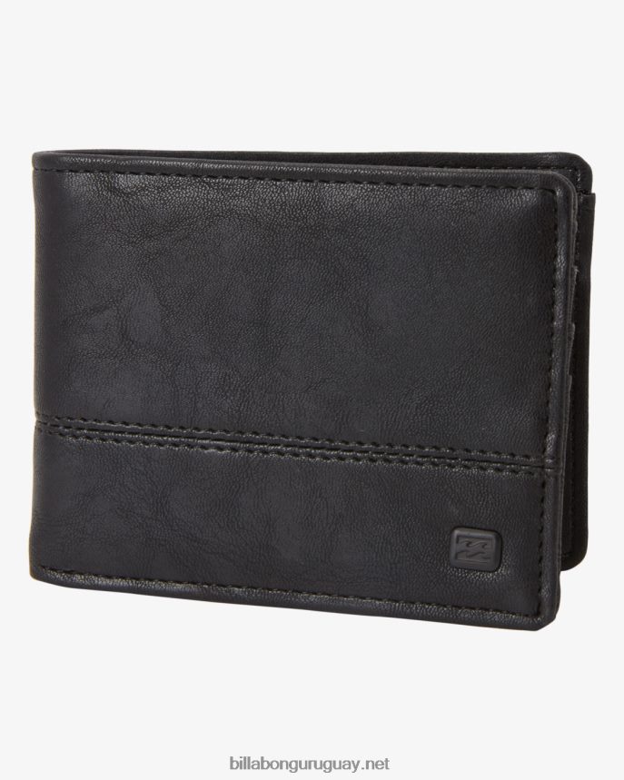 cartera de dos pliegues de piel sintética hombres grano negro DR6844800 Billabong