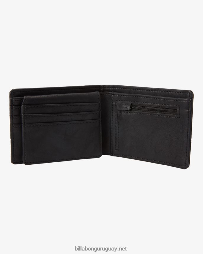 cartera de dos pliegues de piel sintética hombres grano negro DR6844800 Billabong
