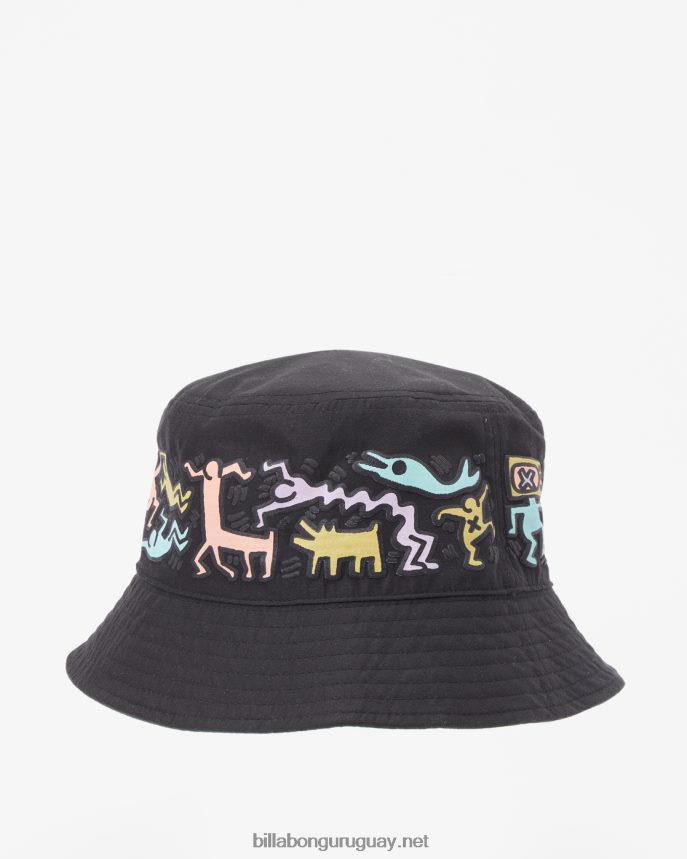 sombrero de pescador reversible jam de keith haring hombres negro militar DR6844709 Billabong