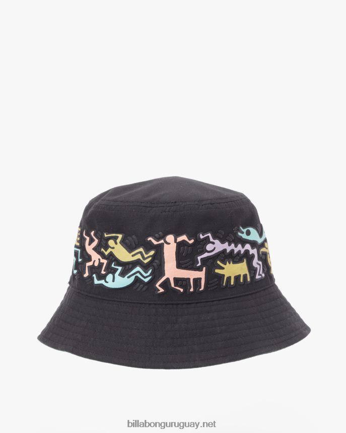 sombrero de pescador reversible jam de keith haring hombres negro militar DR6844709 Billabong