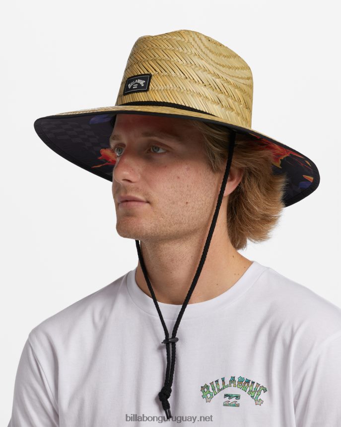 sombrero salvavidas de paja con estampado de mareas hombres carbón DR6844772 Billabong