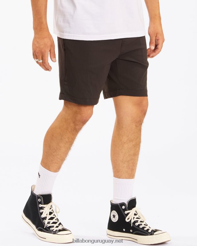 a/div surftrek plus pantalones cortos orgánicos con cintura elástica 19\'\' hombres negro DR6844236 Billabong