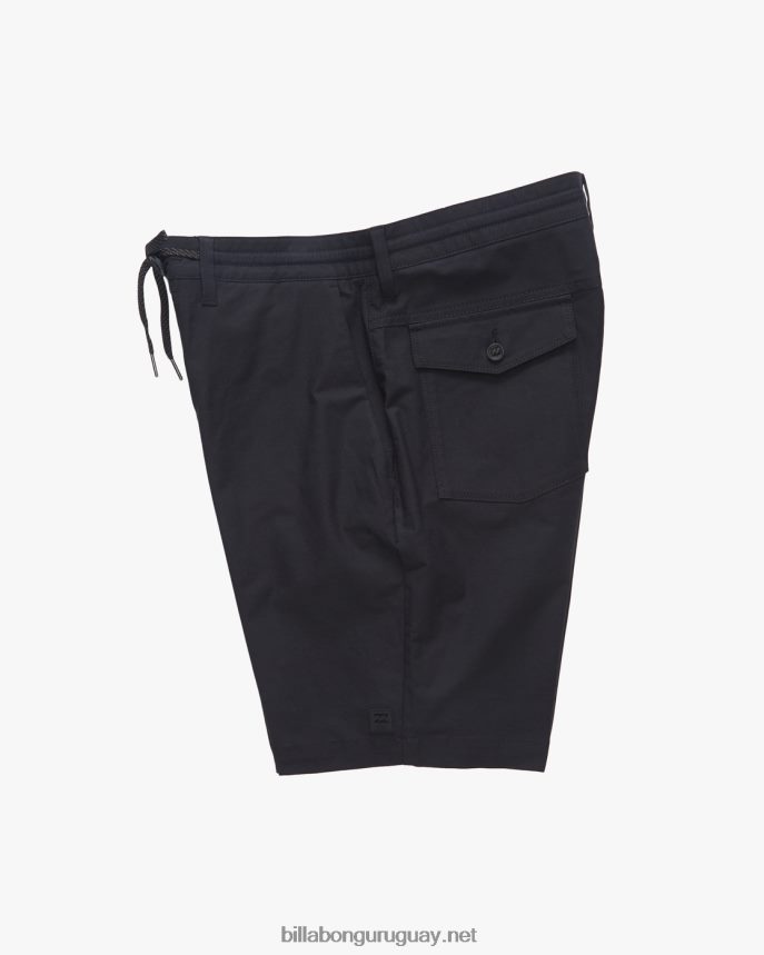a/div surftrek plus pantalones cortos orgánicos con cintura elástica 19\'\' hombres negro DR6844236 Billabong