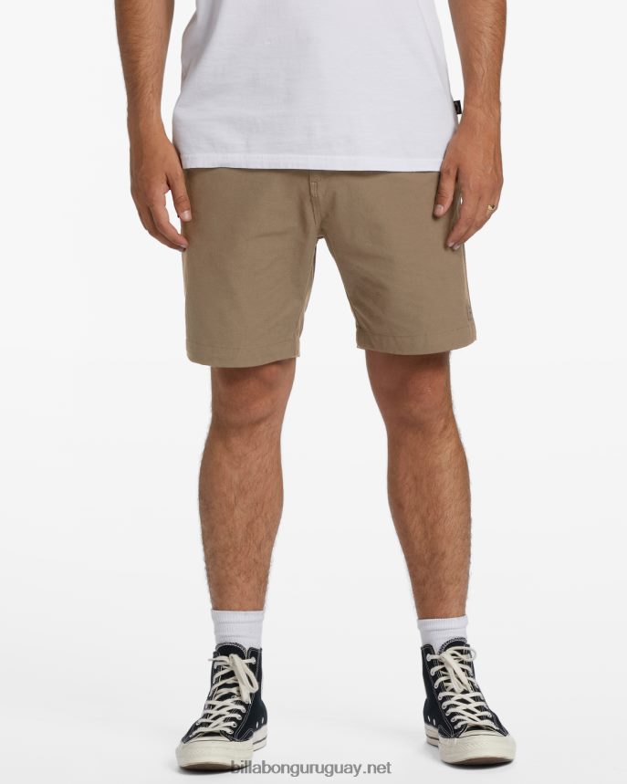 a/div surftrek plus pantalones cortos orgánicos con cintura elástica 19'' hombres nuez DR6844235 Billabong
