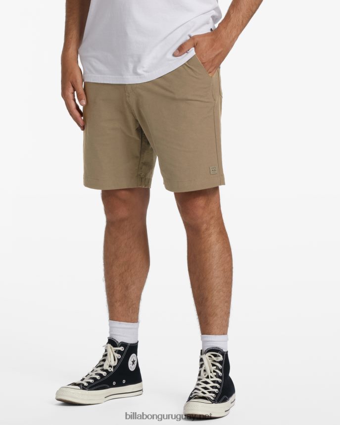 a/div surftrek plus pantalones cortos orgánicos con cintura elástica 19\'\' hombres nuez DR6844235 Billabong