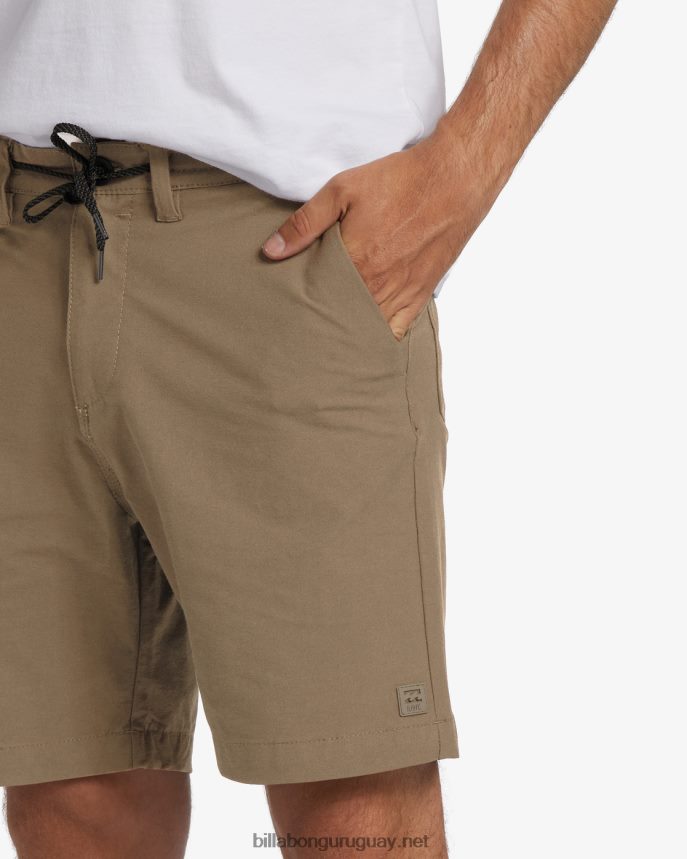 a/div surftrek plus pantalones cortos orgánicos con cintura elástica 19\'\' hombres nuez DR6844235 Billabong