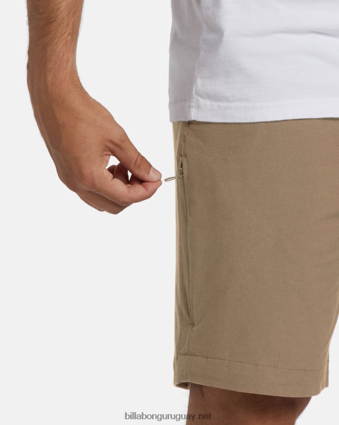 a/div surftrek plus pantalones cortos orgánicos con cintura elástica 19\'\' hombres nuez DR6844235 Billabong