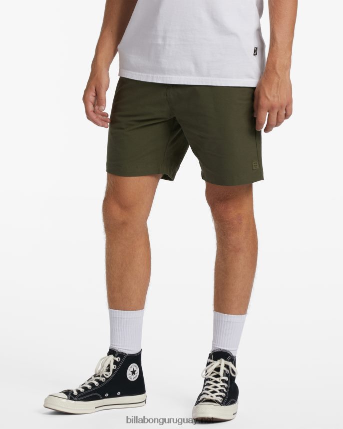 a/div surftrek plus pantalones cortos orgánicos con cintura elástica 19\'\' hombres oliva oscuro DR6844239 Billabong