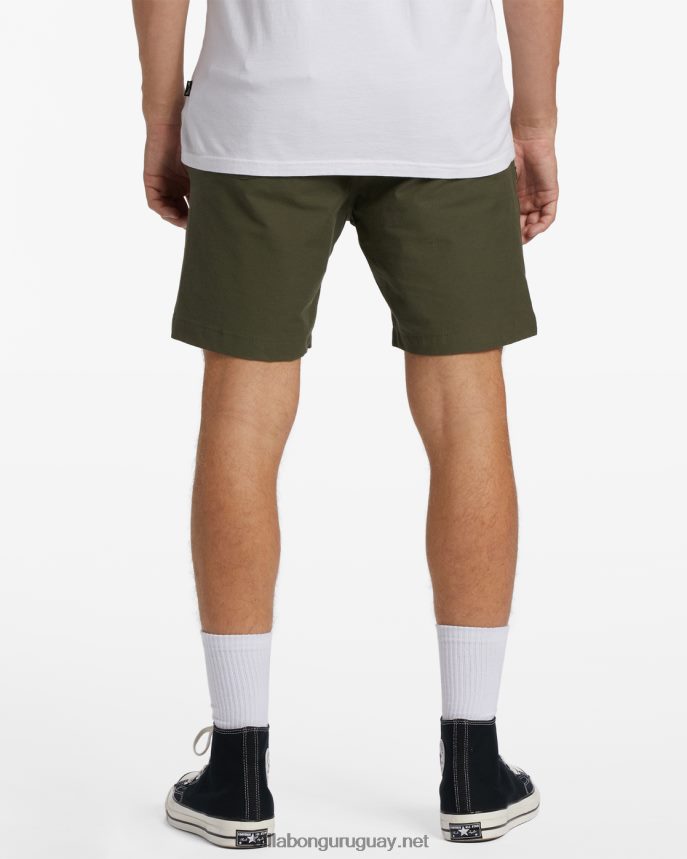 a/div surftrek plus pantalones cortos orgánicos con cintura elástica 19\'\' hombres oliva oscuro DR6844239 Billabong