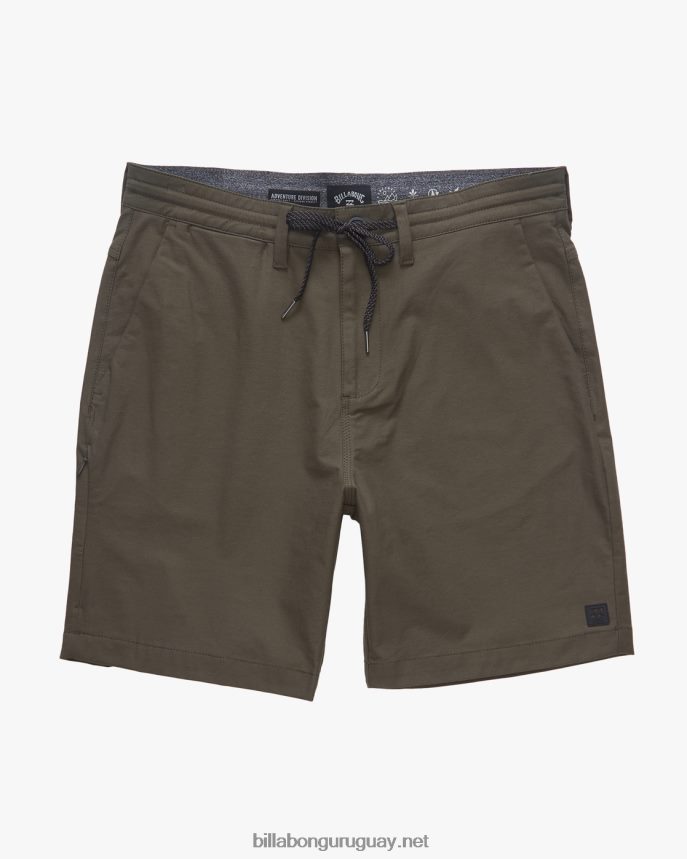 a/div surftrek plus pantalones cortos orgánicos con cintura elástica 19\'\' hombres oliva oscuro DR6844239 Billabong