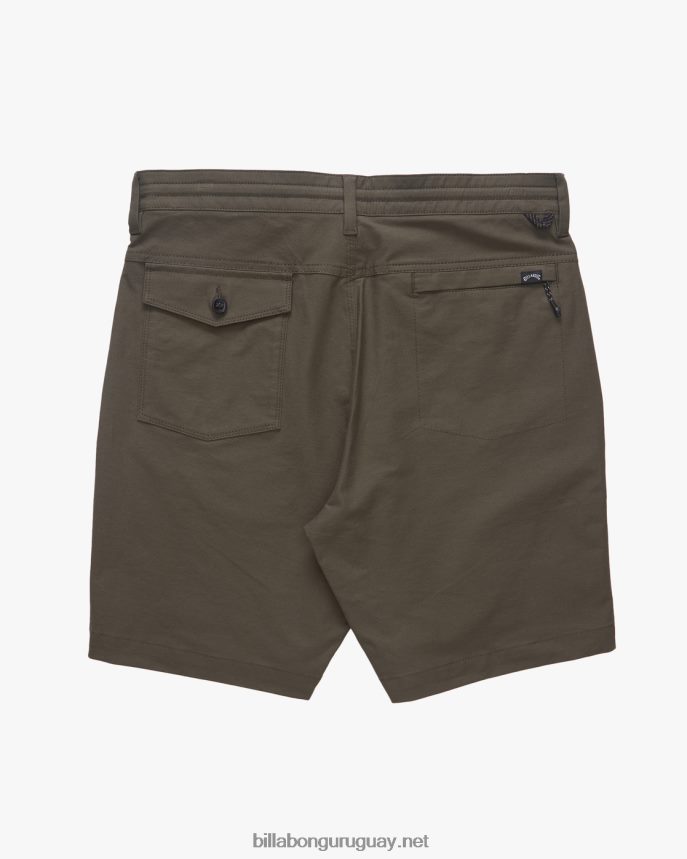 a/div surftrek plus pantalones cortos orgánicos con cintura elástica 19\'\' hombres oliva oscuro DR6844239 Billabong