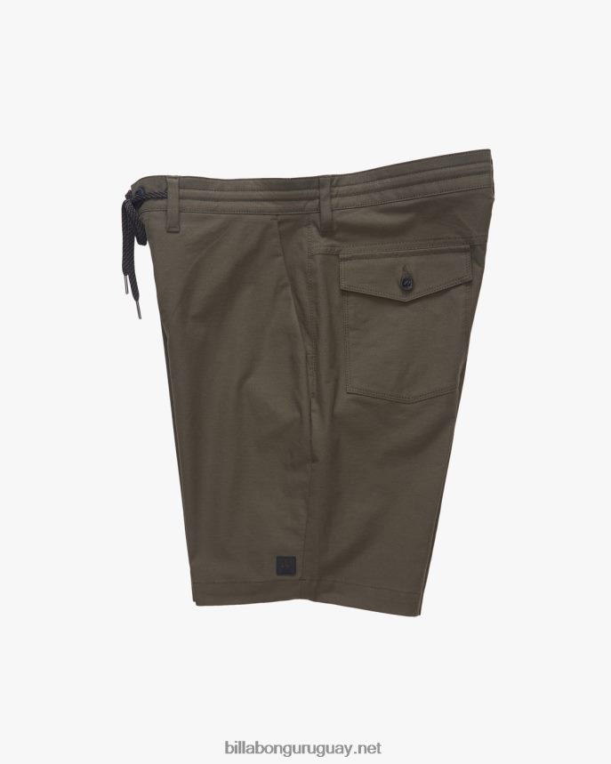 a/div surftrek plus pantalones cortos orgánicos con cintura elástica 19\'\' hombres oliva oscuro DR6844239 Billabong