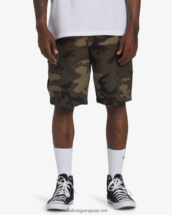 pantalones cortos cargo de combate hombres camuflaje militar DR6844346 Billabong