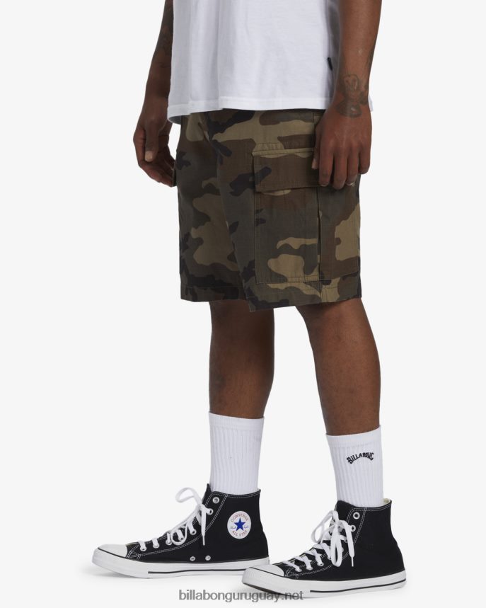pantalones cortos cargo de combate hombres camuflaje militar DR6844346 Billabong