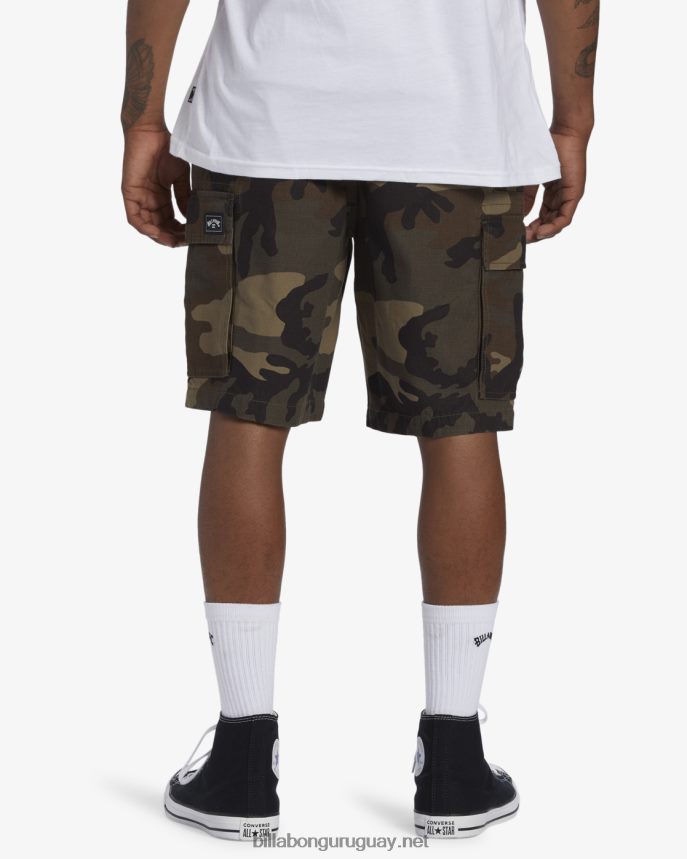 pantalones cortos cargo de combate hombres camuflaje militar DR6844346 Billabong