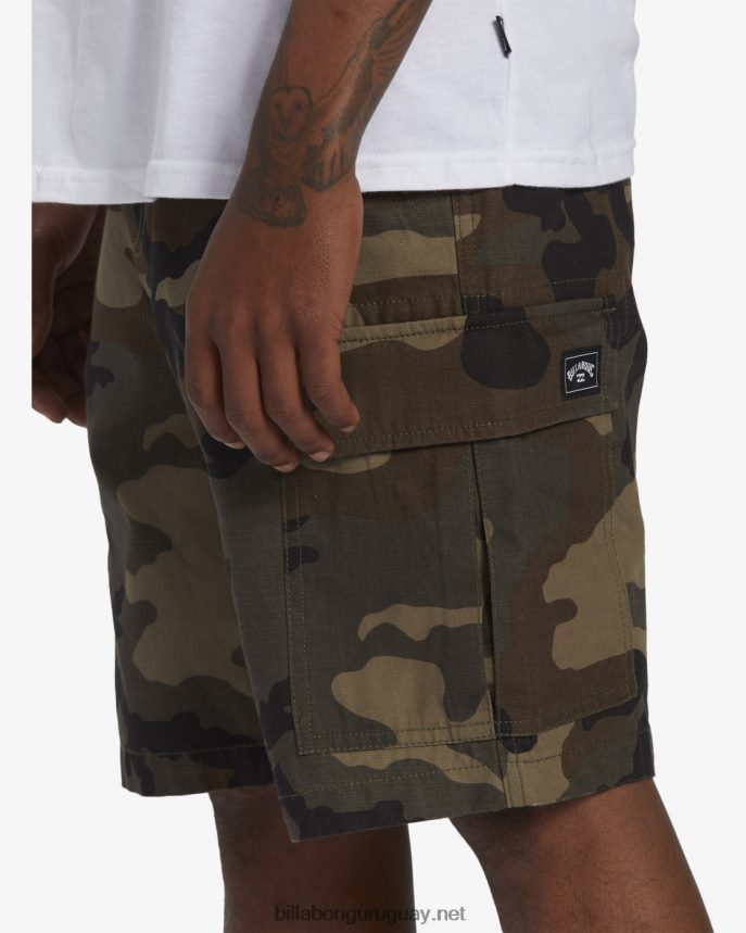 pantalones cortos cargo de combate hombres camuflaje militar DR6844346 Billabong