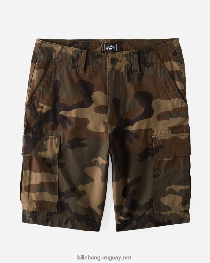pantalones cortos cargo de combate hombres camuflaje militar DR6844346 Billabong