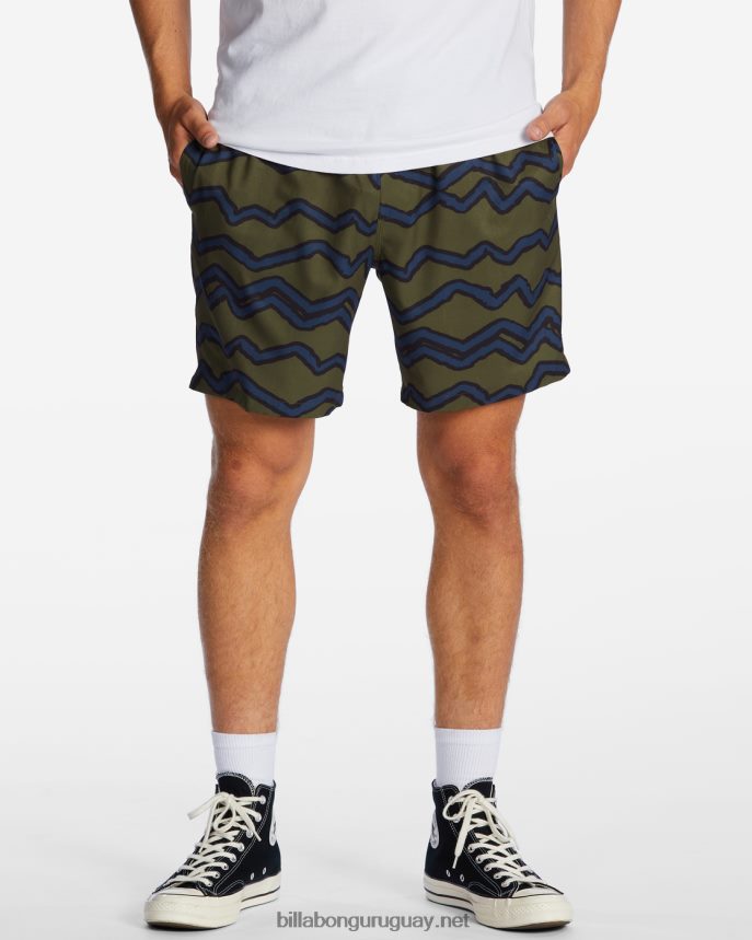 shorts a/div surftrek cintura elástica 17'' hombres aceituna DR6844474 Billabong