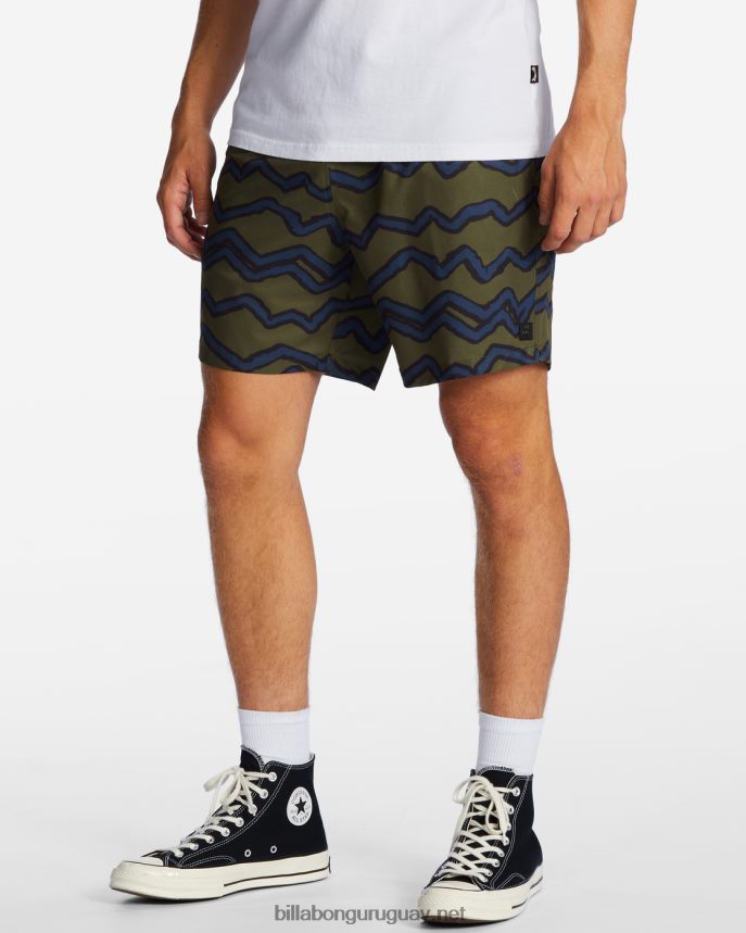shorts a/div surftrek cintura elástica 17\'\' hombres aceituna DR6844474 Billabong