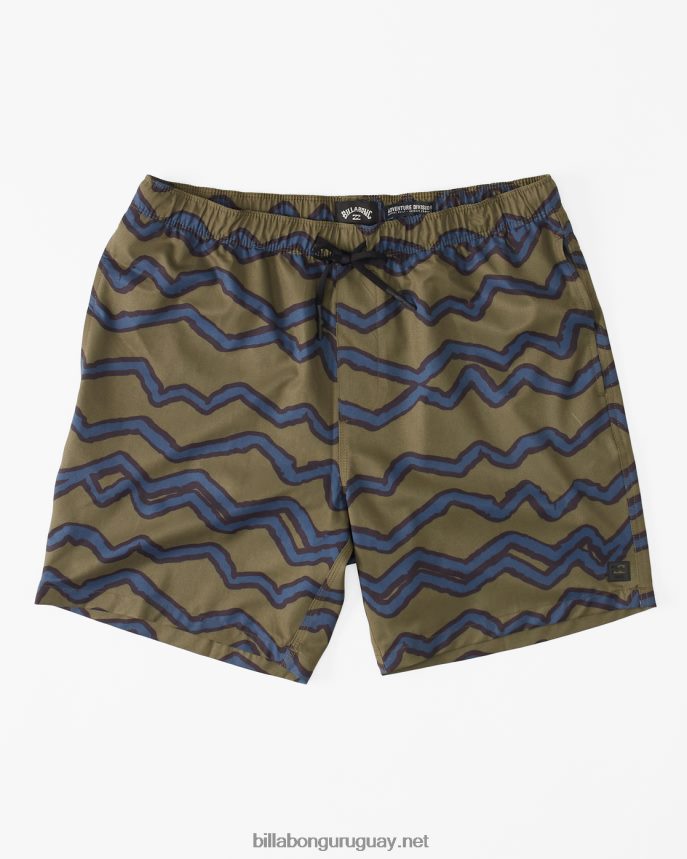 shorts a/div surftrek cintura elástica 17\'\' hombres aceituna DR6844474 Billabong