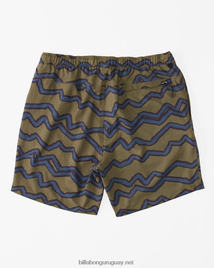 shorts a/div surftrek cintura elástica 17\'\' hombres aceituna DR6844474 Billabong