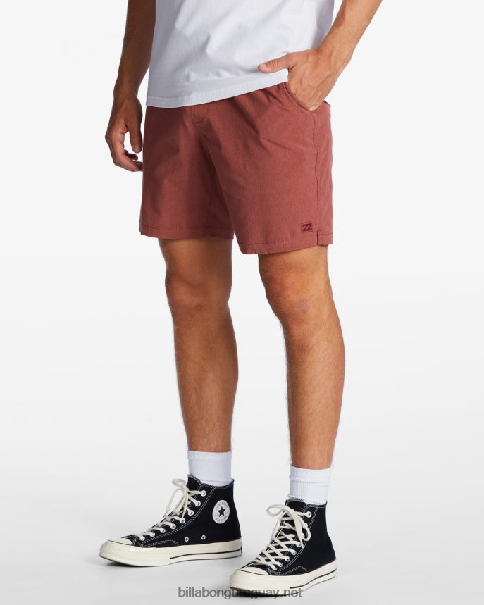 shorts sumergibles con cintura elástica crossfire 18\'\' hombres rojo polvoriento DR6844595 Billabong