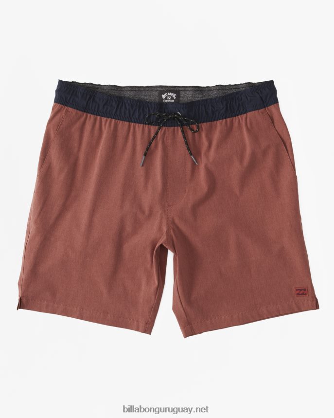 shorts sumergibles con cintura elástica crossfire 18\'\' hombres rojo polvoriento DR6844595 Billabong