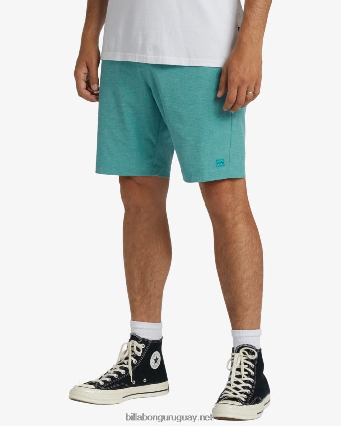 shorts sumergibles crossfire mid 19\'\' hombres verde azulado polvoriento DR6844307 Billabong