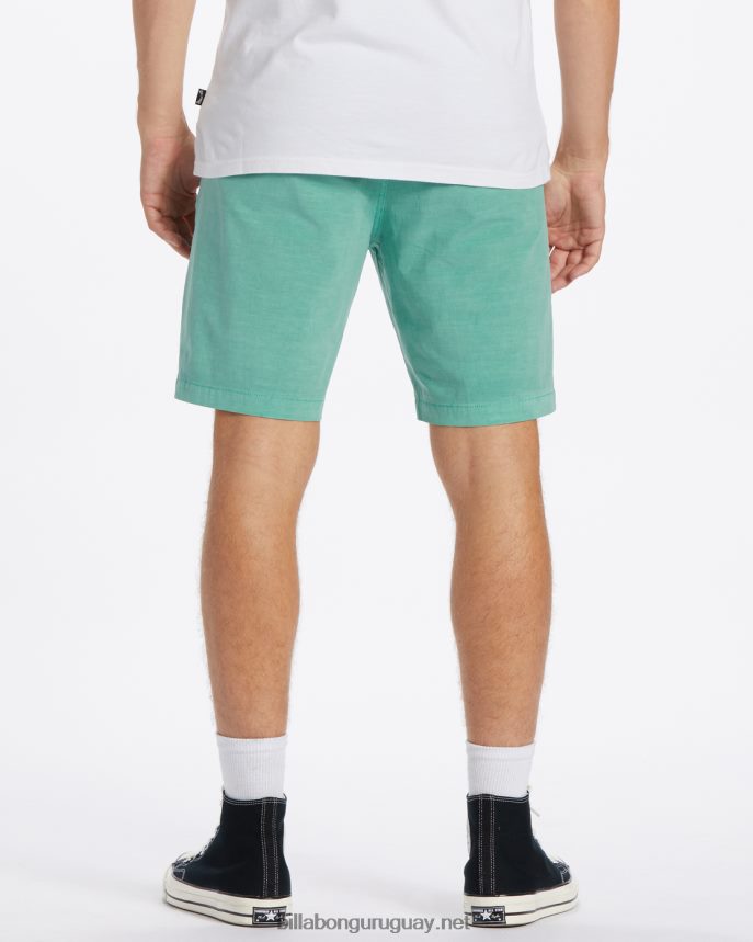 shorts sumergibles híbridos de 18\'\' lavados con olas crossfire hombres jade polvoriento DR6844451 Billabong