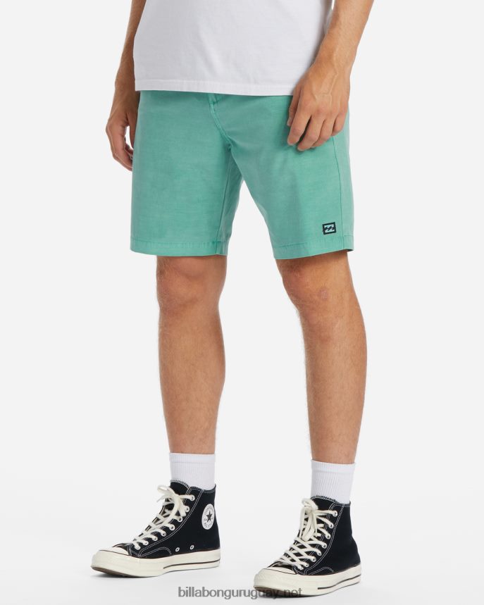 shorts sumergibles híbridos de 18\'\' lavados con olas crossfire hombres jade polvoriento DR6844451 Billabong