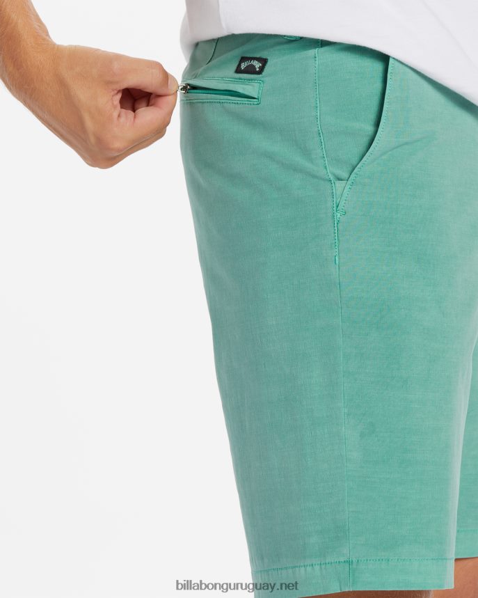 shorts sumergibles híbridos de 18\'\' lavados con olas crossfire hombres jade polvoriento DR6844451 Billabong
