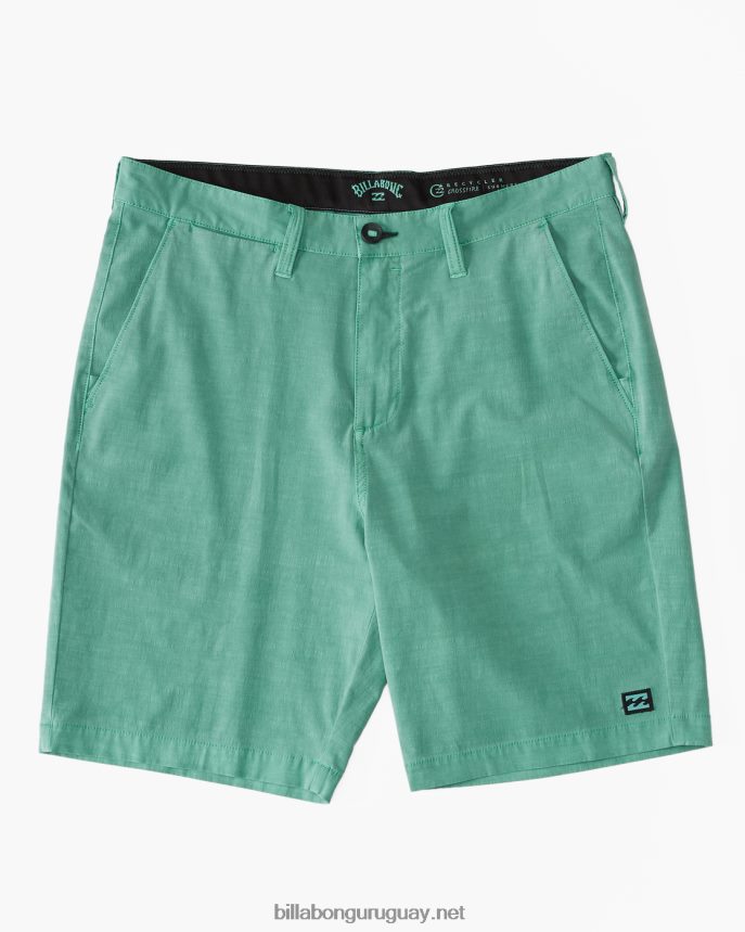 shorts sumergibles híbridos de 18\'\' lavados con olas crossfire hombres jade polvoriento DR6844451 Billabong