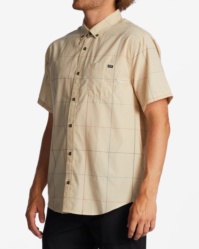 camisa de manga corta a cuadros todo el día hombres arena DR6844647 Billabong