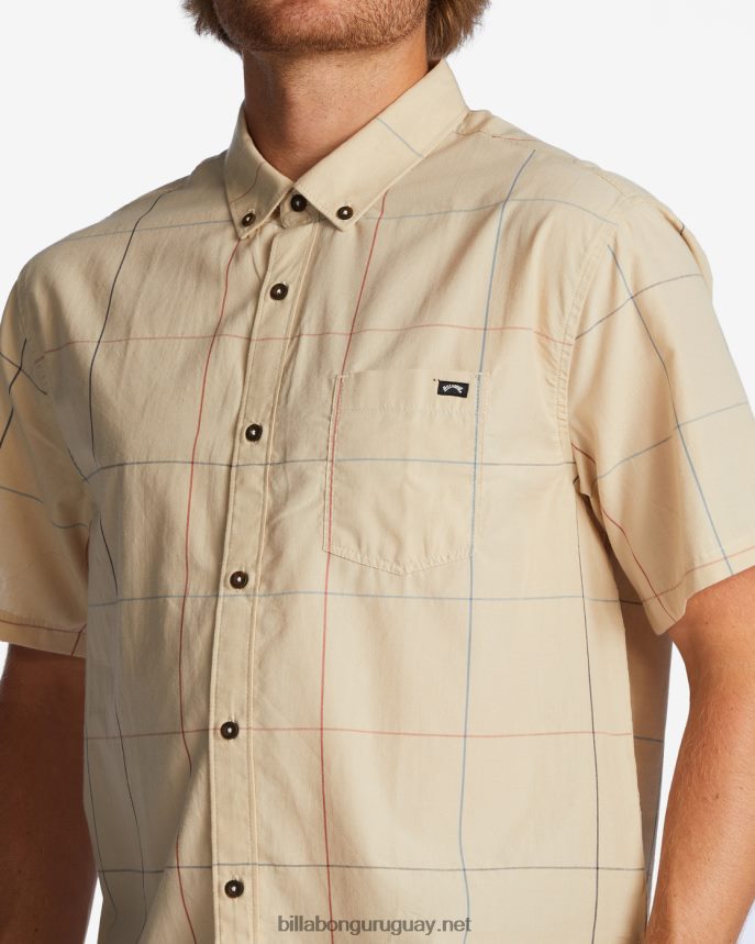 camisa de manga corta a cuadros todo el día hombres arena DR6844647 Billabong
