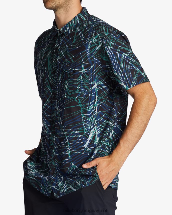 camisa de manga corta a/div surftrek perf hombres espacio azul DR6844484 Billabong