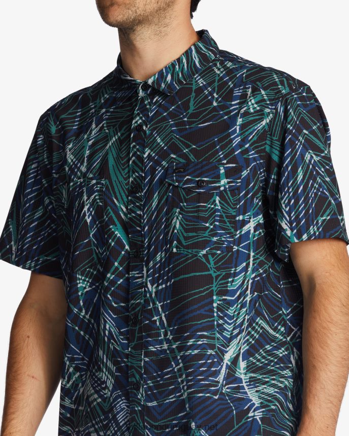 camisa de manga corta a/div surftrek perf hombres espacio azul DR6844484 Billabong