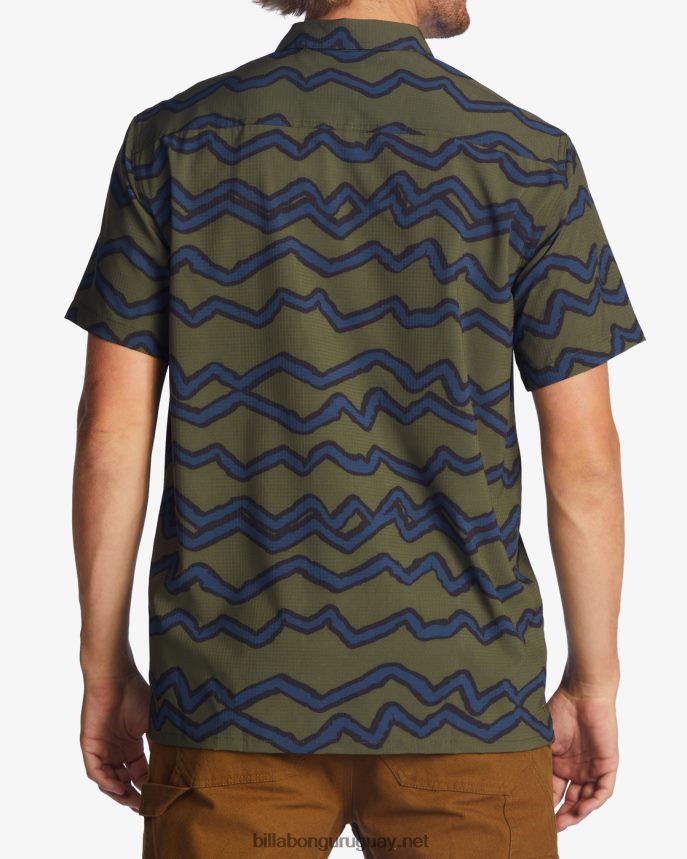 camisa de manga corta a/div surftrek perf hombres oliva oscuro DR6844482 Billabong