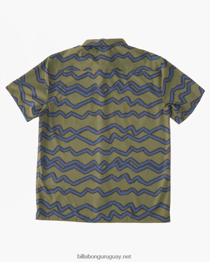 camisa de manga corta a/div surftrek perf hombres oliva oscuro DR6844482 Billabong