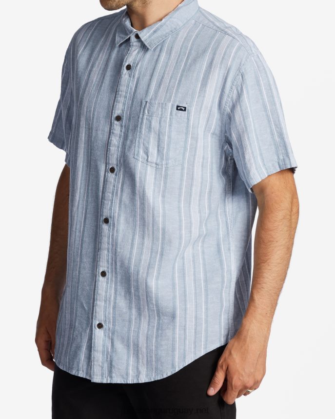 camisa de manga corta de cáñamo diaria hombres azul lavado DR6844423 Billabong