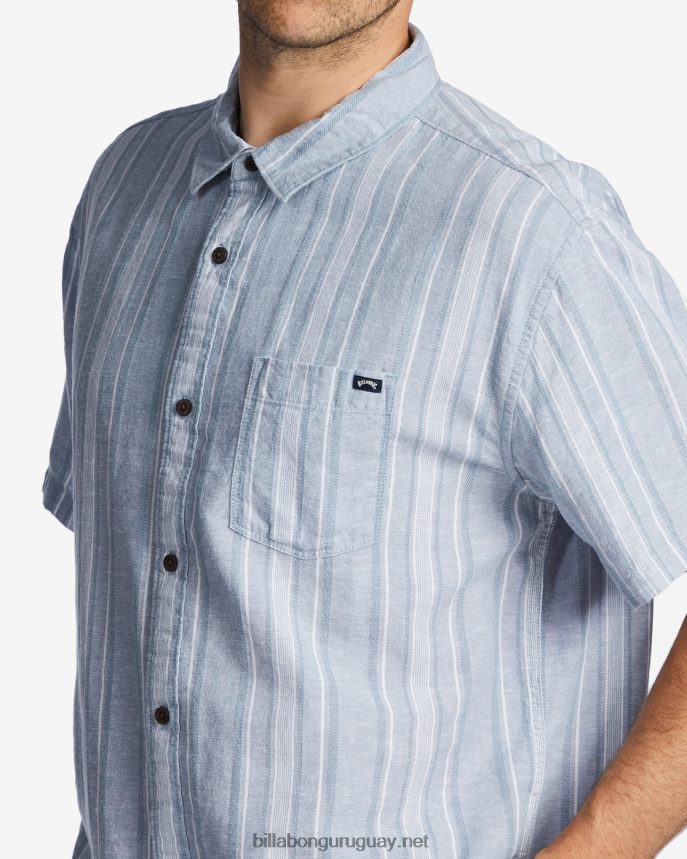 camisa de manga corta de cáñamo diaria hombres azul lavado DR6844423 Billabong