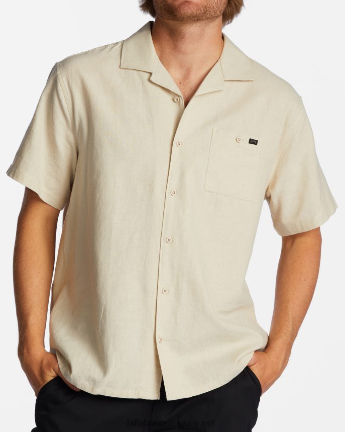 camisa de manga corta de cáñamo vacay hombres chino DR6844369 Billabong