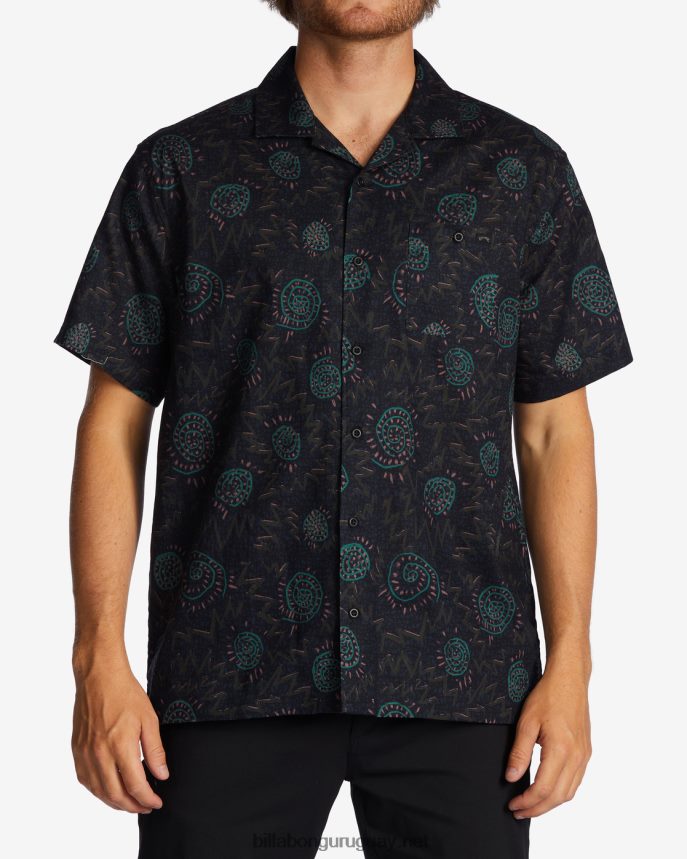 camisa de manga corta de cáñamo vacay hombres cuervo DR6844413 Billabong