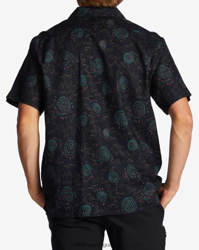 camisa de manga corta de cáñamo vacay hombres cuervo DR6844413 Billabong