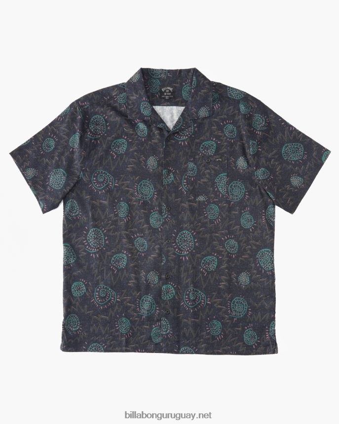 camisa de manga corta de cáñamo vacay hombres cuervo DR6844413 Billabong